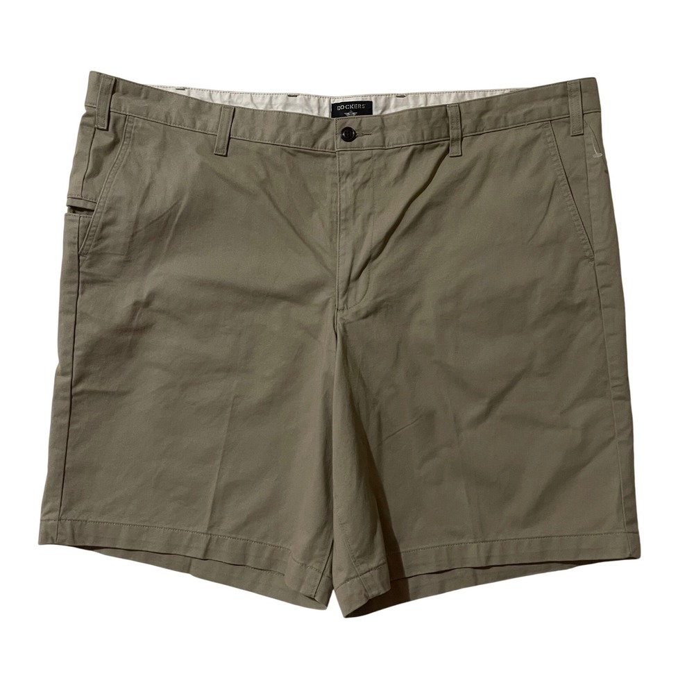 Dockers Mens Perfect Short Big & Tall 46 Khaki Tan Chino Cotton Shorts Pants New